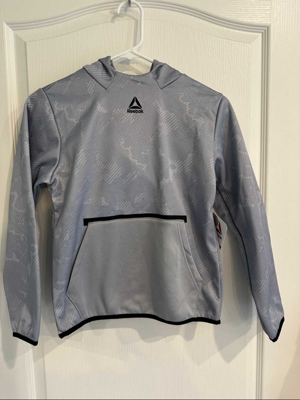 Reebok Light Gray Hooded Pullover with Black Trim